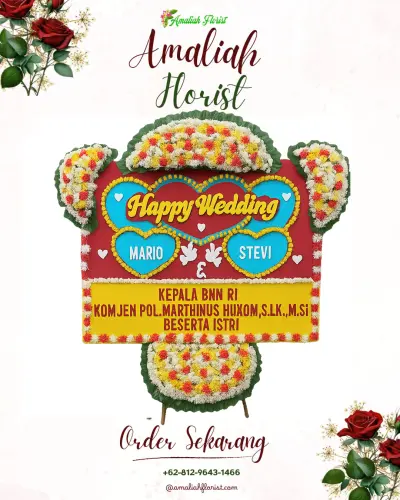 Karangan Papan Bunga Pernikahan di Cikanyere